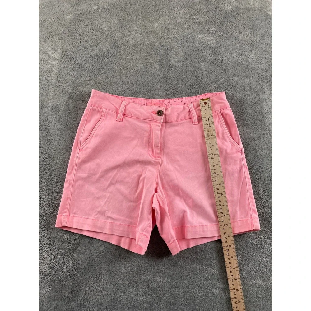 Land 'n Sea Womens Pink Chino Shorts Sz 4 Mid Rise Stretch Cotton Summer Casual